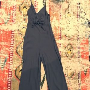 Gray tie Jump Suit